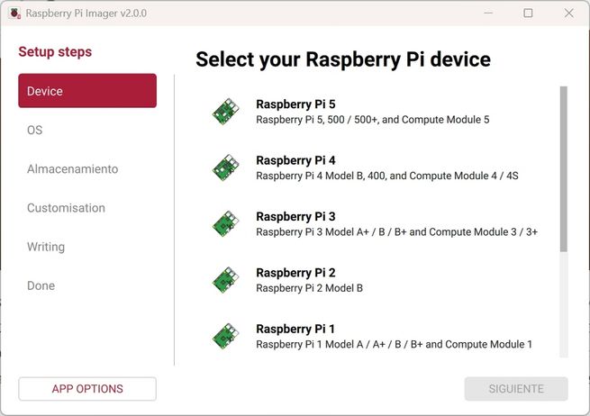 'Interface du nouvel assistant Raspberry Pi Imager 2.0, montrant la première étape de sélection du système d'exploitation.