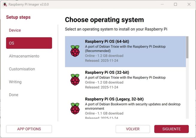 Étape de configuration avancée dans Raspberry Pi Imager 2.0, avec options pour SSH et réseau.