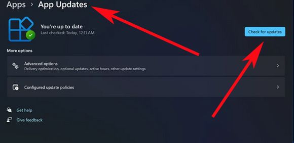 mettre à jour les applications Windows