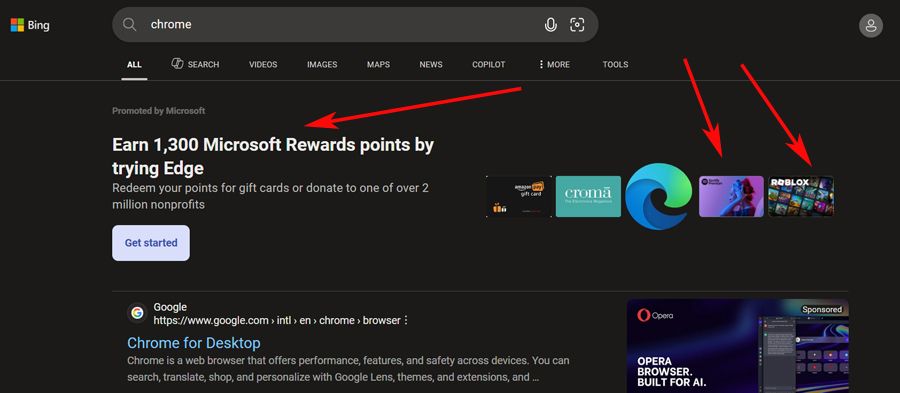 récompenses Bing Edge