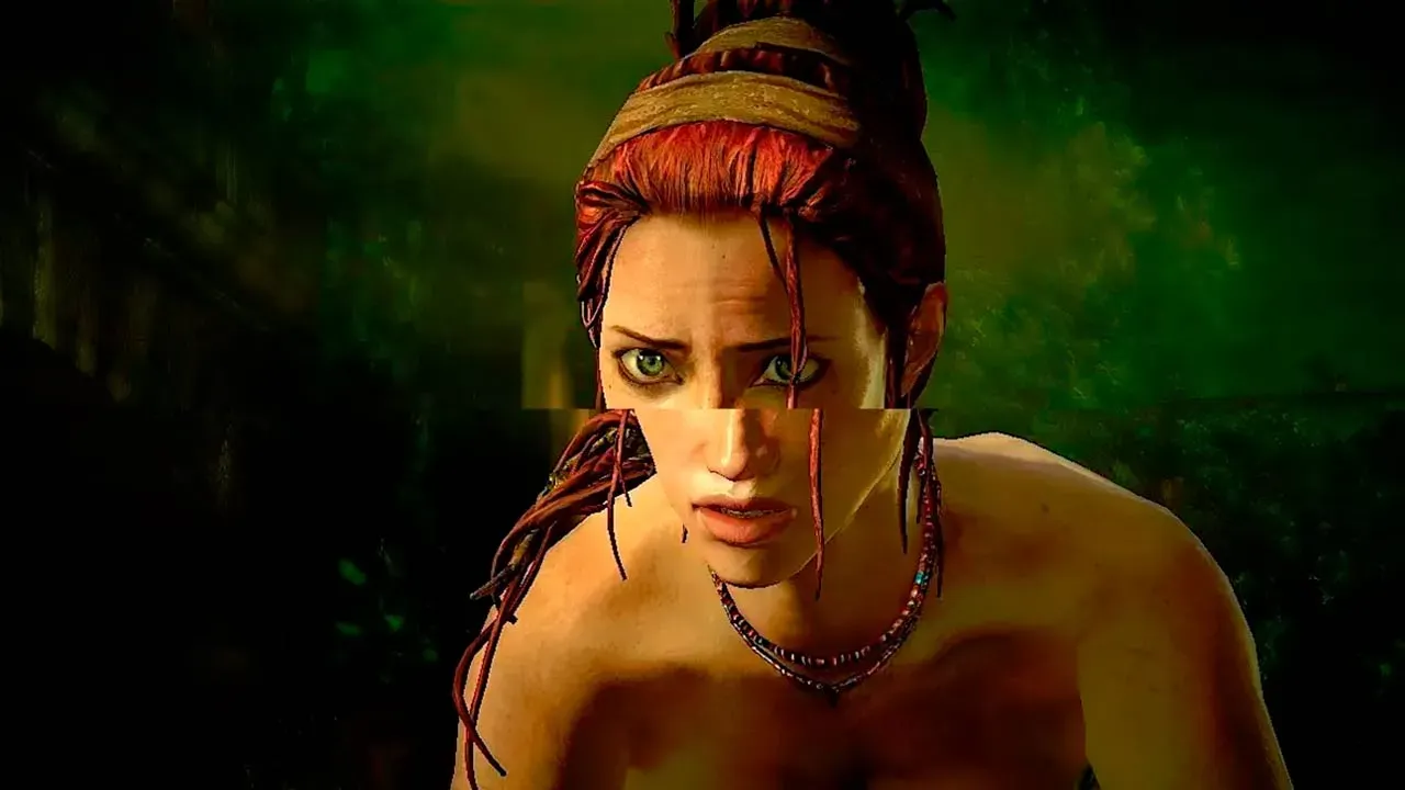 effet de déchirement (ligne qui divise la projection d'un jeu en deux parties) lors de l'exécution d'un jeu vidéo