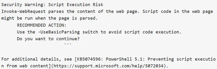 Avis de sécurité PowerShell