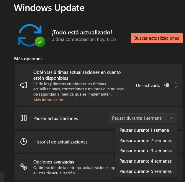 Méthode pour suspendre les mises à jour de Windows 11 jusqu'à 5 semaines à partir de Windows Update
