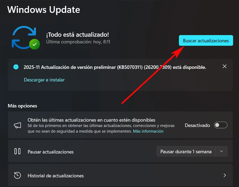 configuration de mise à jour Windows