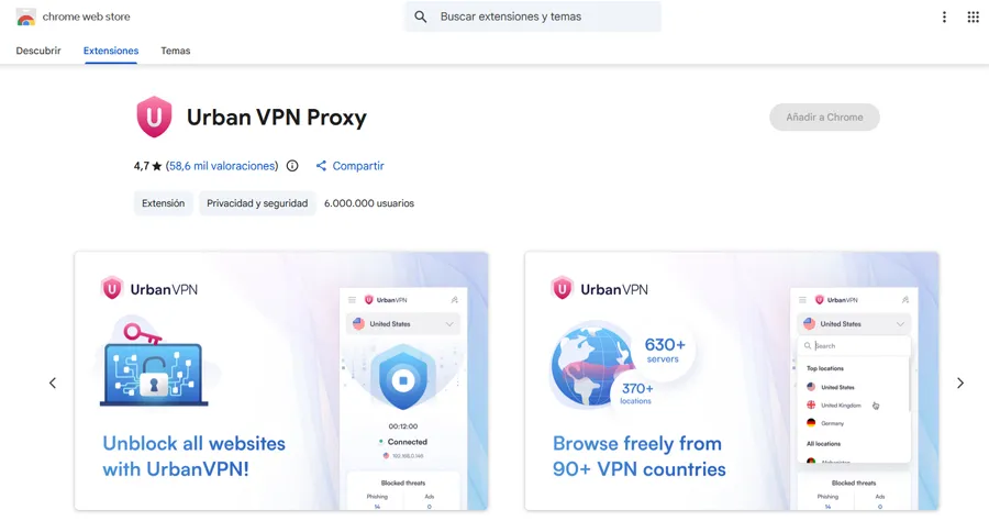 VPN urbain Chrome