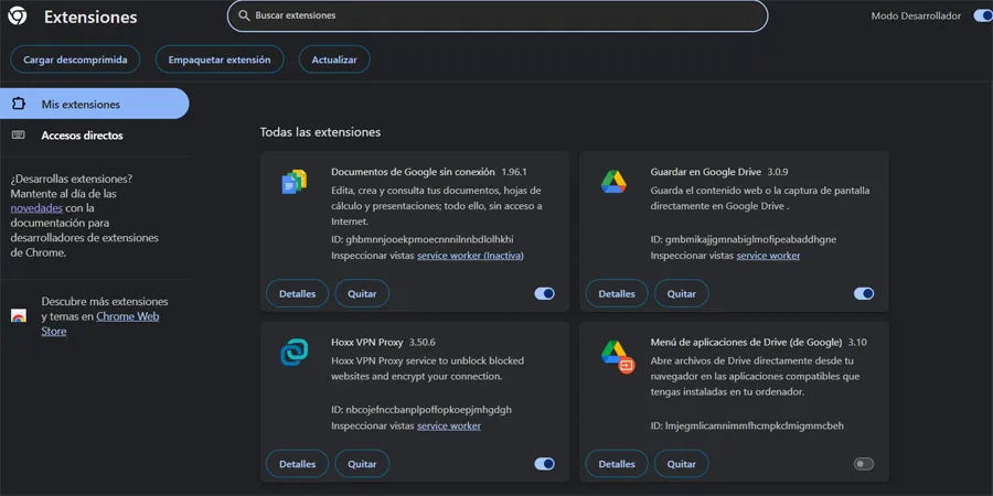 Gestion de la configuration des extensions Chrome
