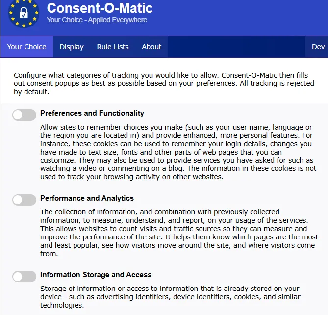 extension de configuration des cookies