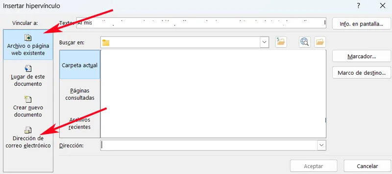 Lien hypertexte Word