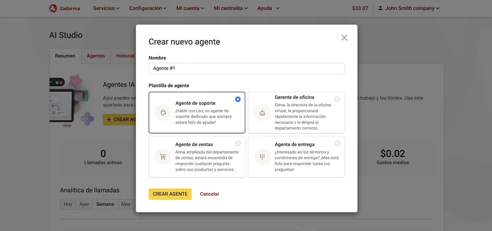 Agent vocal IA Zadarme