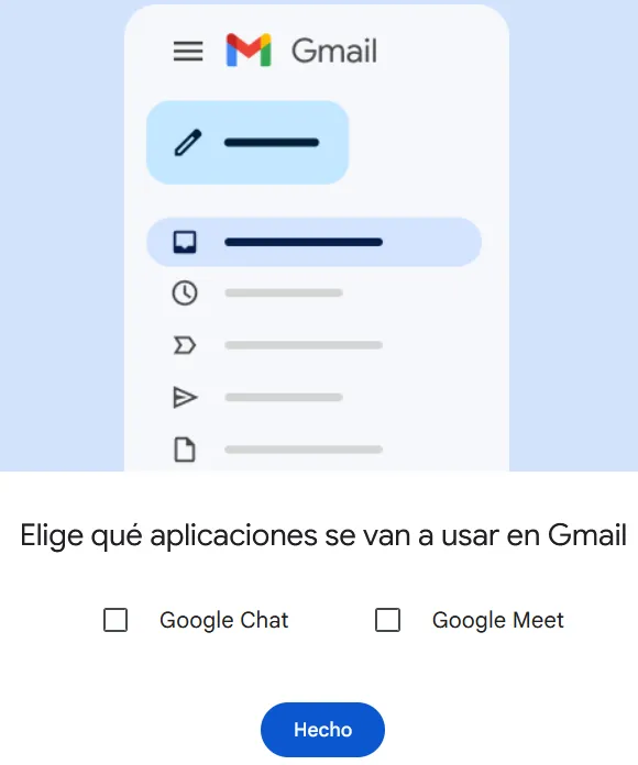 Supprimez les boutons Chat et Meet de Gmail.