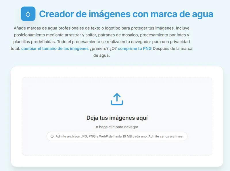 Créez des photos avec des filigranes dans Convertico.
