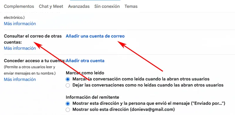 Synchronisez les deux comptes de messagerie Gmail.
