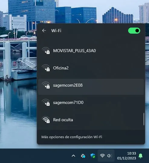 Réseau masqué dans la liste des réseaux Wi-Fi