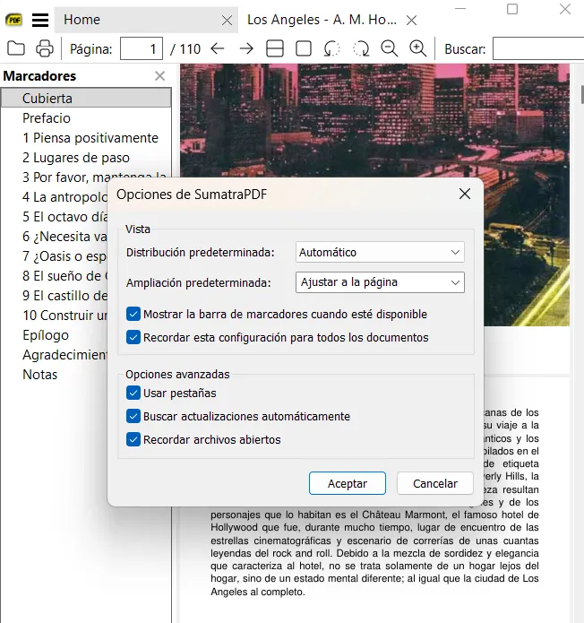 Interface du programme SumatraPDF.