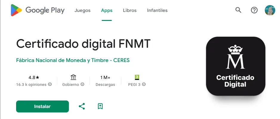 Application officielle de la FNMT