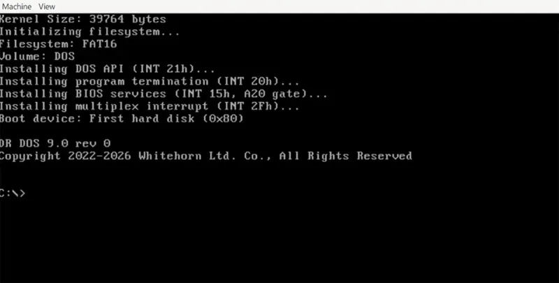 Démarrage du système d'exploitation DR-DOS.