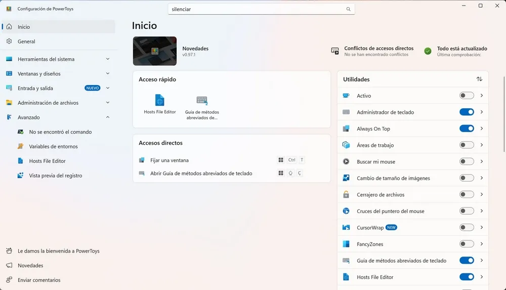Microsoft PowerToys - Accueil