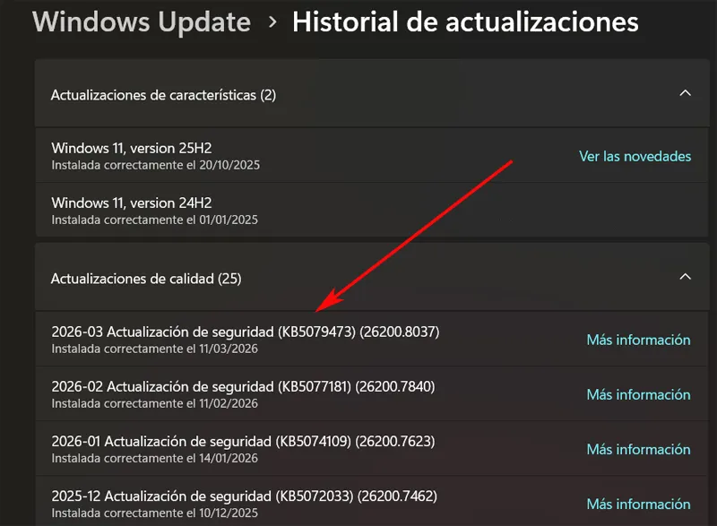 Mise à jour Windows Update KB5079473