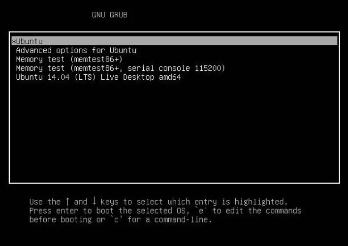 Chargeur de démarrage GRUB pour Linux.