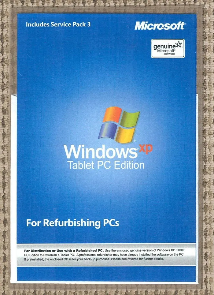 Boîtier du système Windows XP Tablet PC Edition.