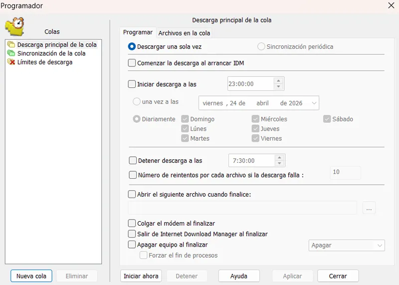 Fonction de programmation IDM.