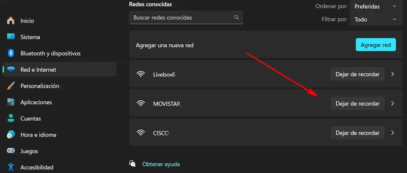 Réseau et Internet dans les paramètres Windows.