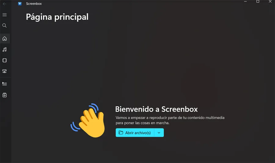 Interface principale du lecteur Screenbox