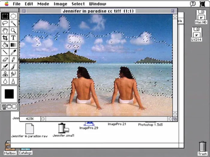 Interface Adobe Photoshop 1.0.