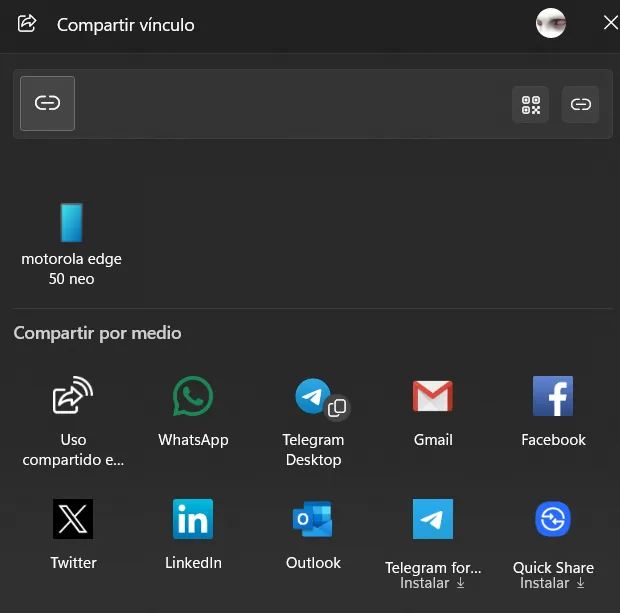 Fonction de partage Edge.