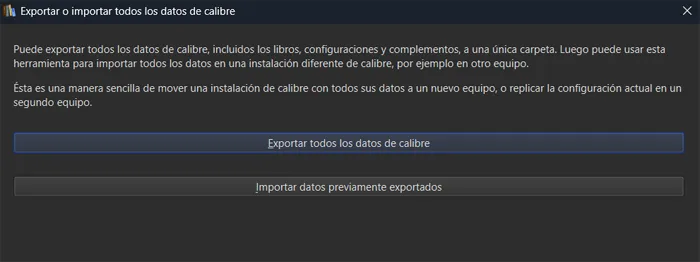 exporter importer des livres dans Calibre