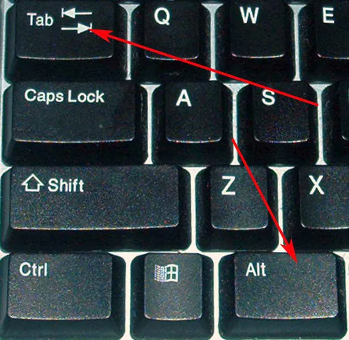 Touches du clavier des onglets Alt