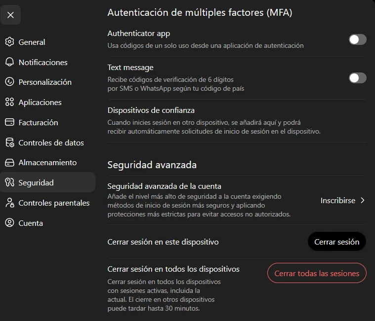 Fenêtre de configuration de ChatGPT.