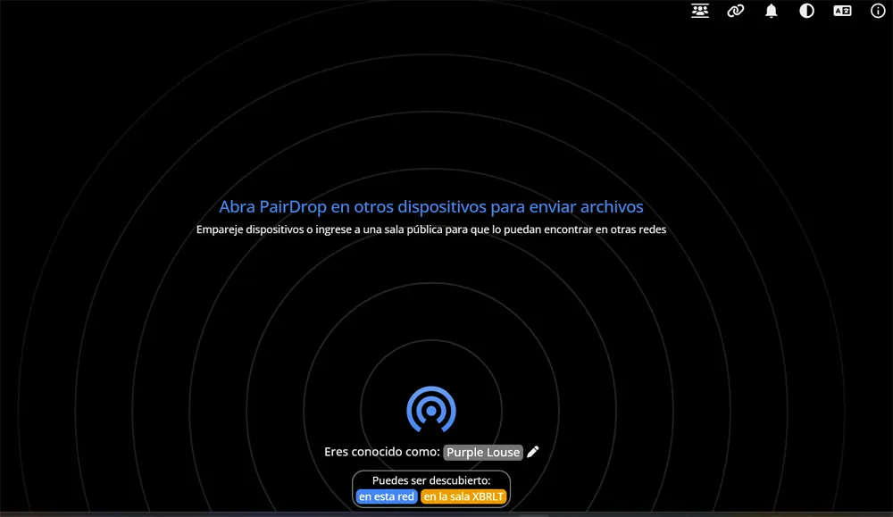 Fonctionnement de l’interface PairDrop.