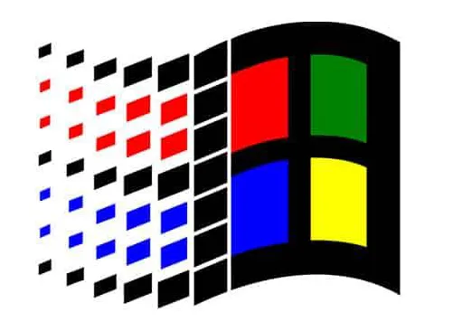 Ancien drapeau en forme de logo Windows.