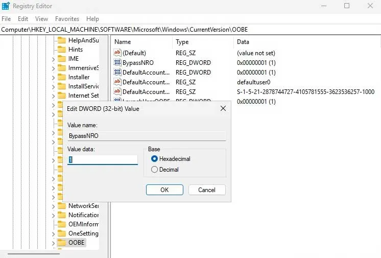registre Windows 11