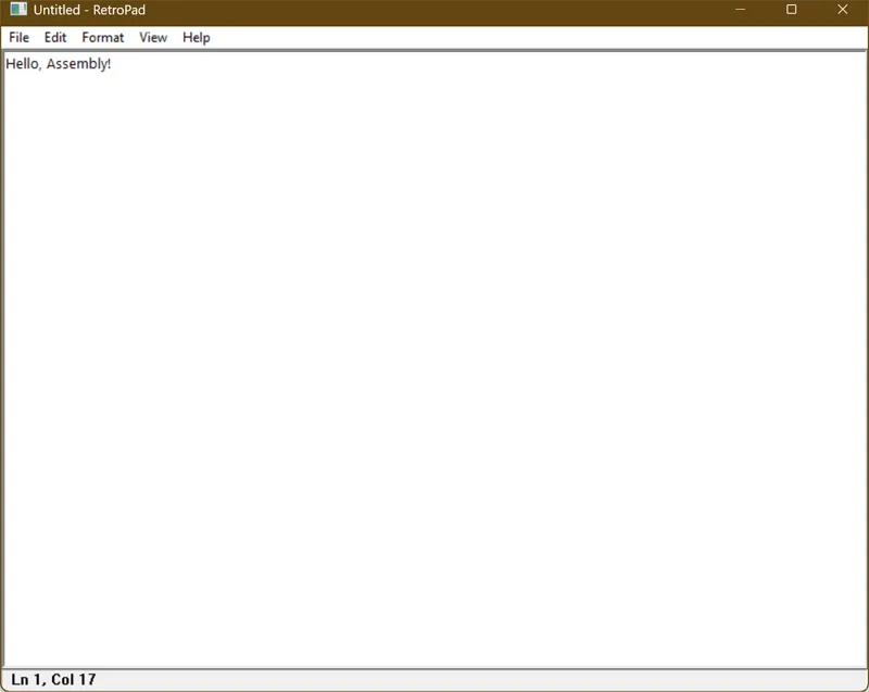 Interface principale du programme TinyRetroPad