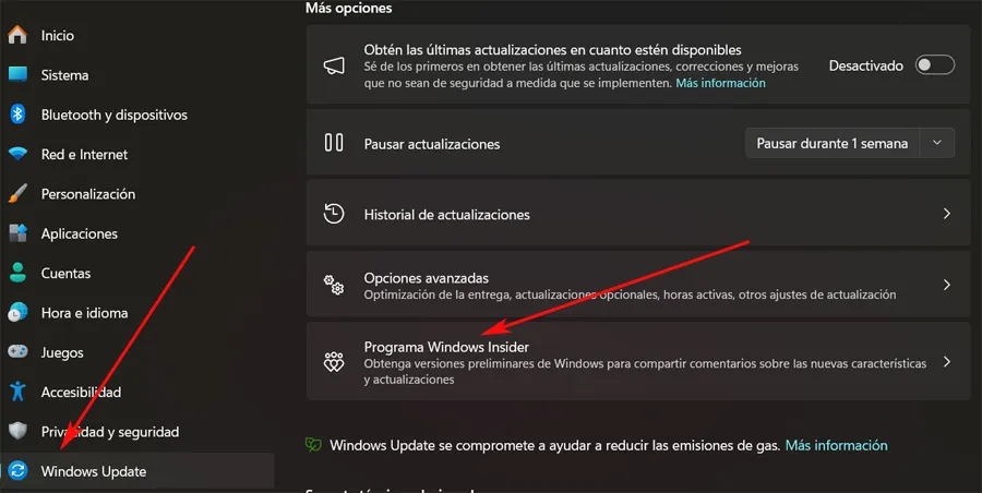 Ouvrez les paramètres du programme Windows Insider.