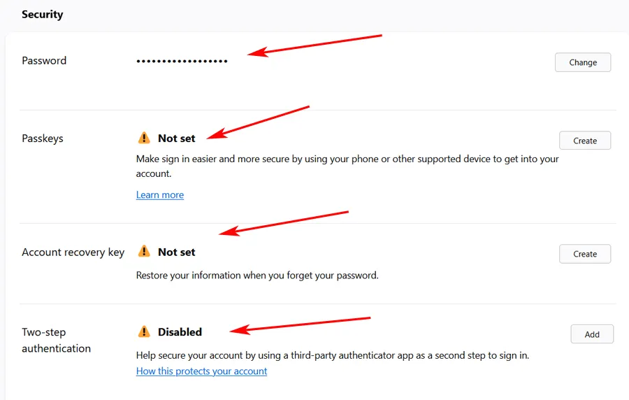 Les fonctionnalités protègent le compte Mozilla Firefox.