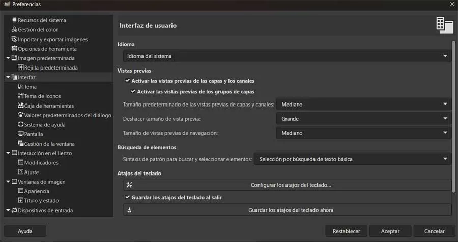 options de gimp
