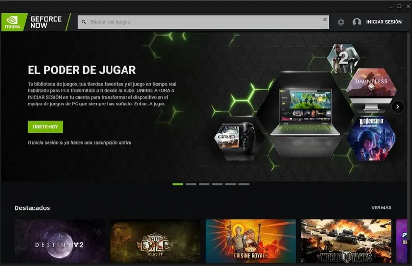 interface geforce maintenant