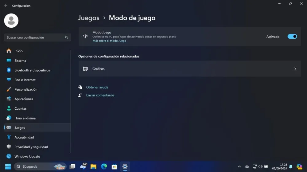 mode de jeu Windows 11
