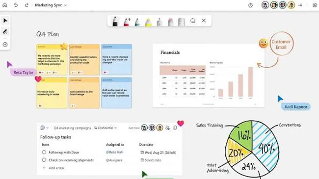 Application de tableau blanc numérique Microsoft.