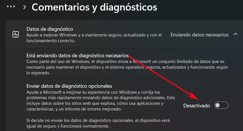 Supprimez les données de diagnostic Windows facultatives.