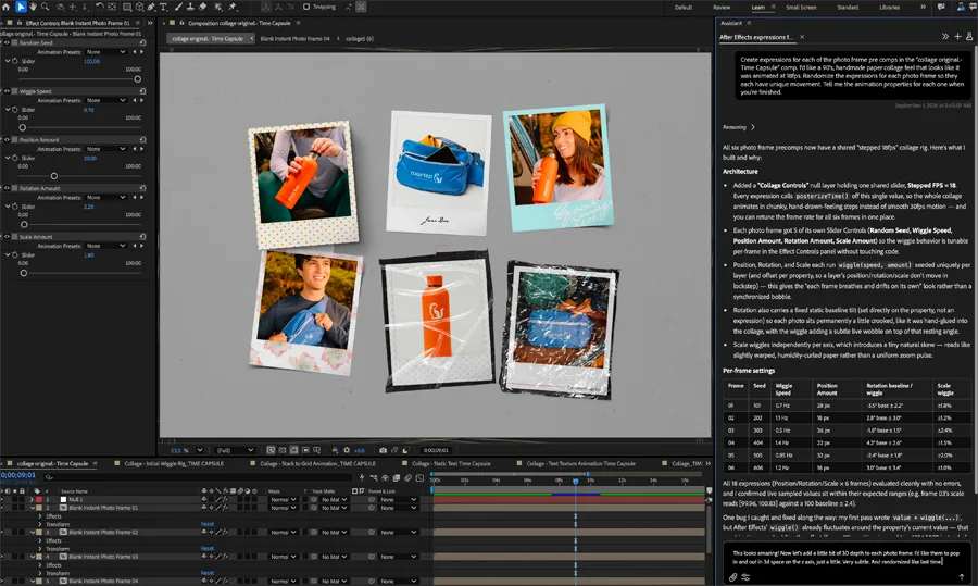 IA After Effects intégrée.