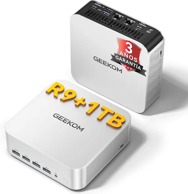 Mini PC réduit avec processeur AMD Ryzen.