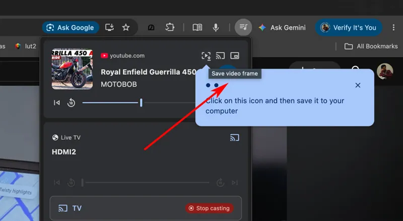 Enregistrer le cadre vidéo Chrome