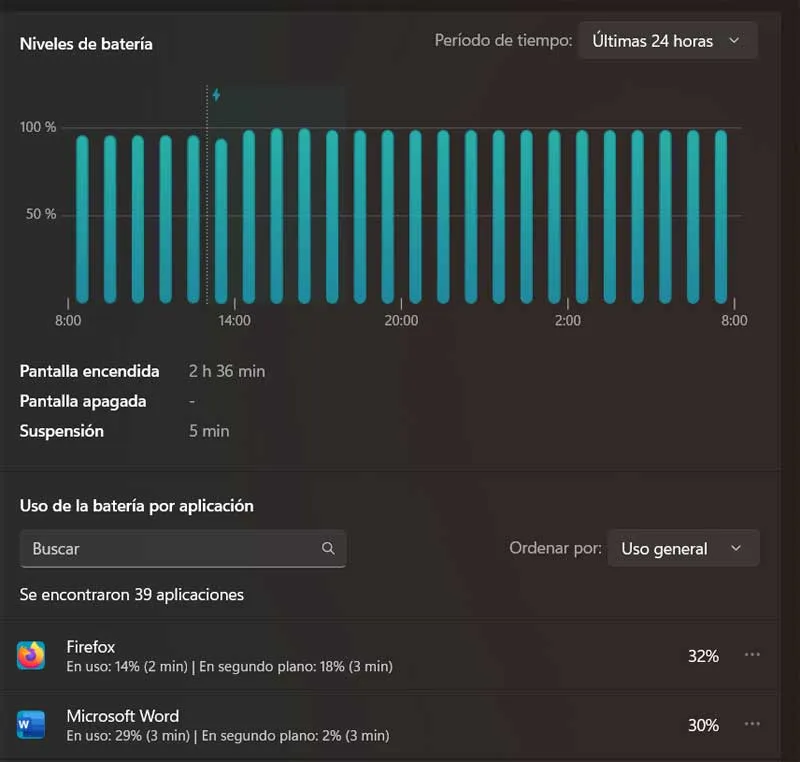 Utilisation de la batterie Windows