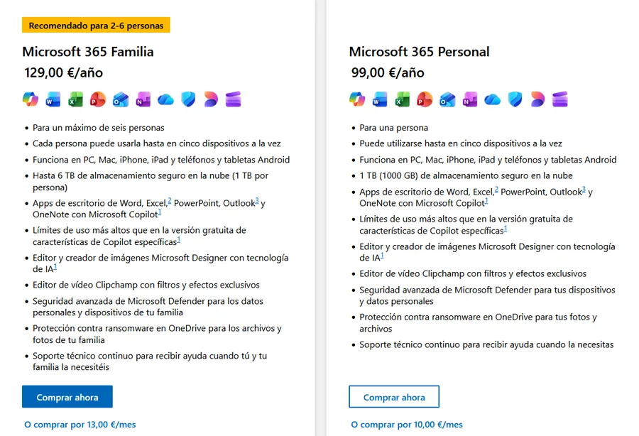 Tarifs Microsoft 365