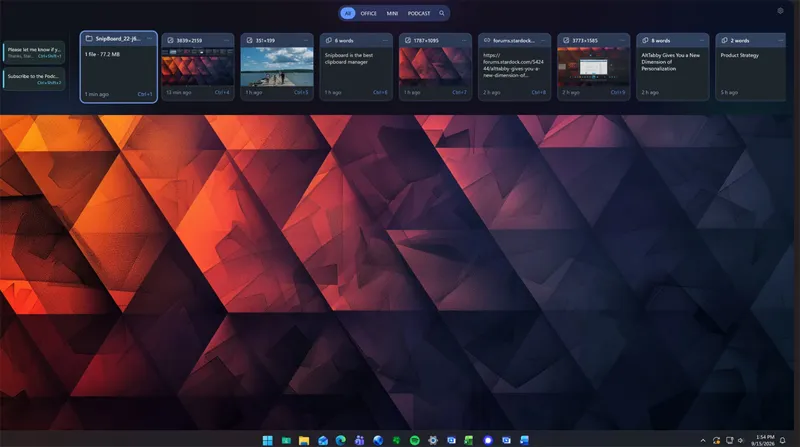 Snipboard remplace le presse-papiers de Windows.