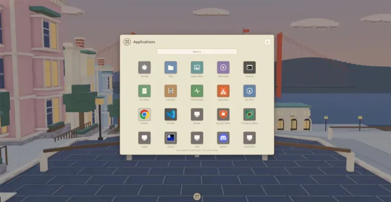 Interface de bureau Linux Starling.